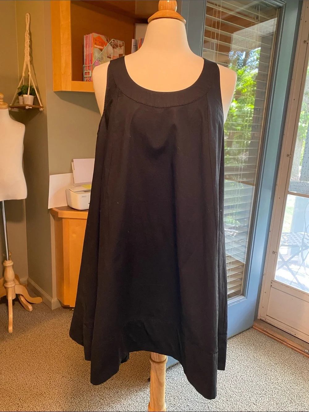 J. Crew Black Asymmetrical Sleeveless Scoop-Neck Dress